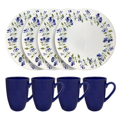 Locería Colombiana - SL178F150108 Set de 8 piezas platos y tazas/ 4 personas