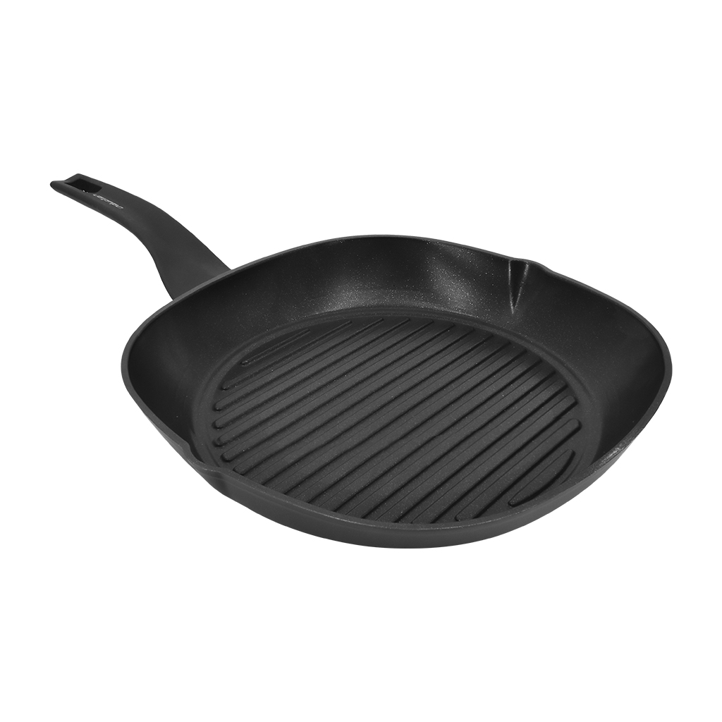 Sarten Parrilla De Aluminio Moneta 28 Cm Color Negro